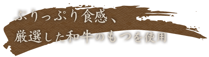 厳選した和牛のもつを使用